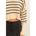 Striped Mock Neck Long Sleeve Sweater