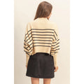 Striped Mock Neck Long Sleeve Sweater