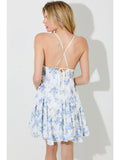 Blue Floral Mini Dress