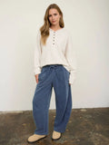 Drawstring Barrel Leg Sweatpants