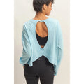 Cross Detail Open Back Long-Sleeve Top