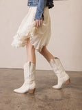 The Amaya Ivory Classic Cowgirl Boot