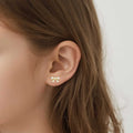Bow Stud Earrings with Crystals by Lily Nily
