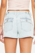 High Rise Stripe Boyfriend Shorts by KanCan