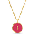 Enamel Pendant Cross Necklace