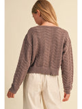 Girls Wavy Knitwear Pull Over in Brown