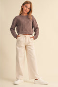 Girls Wavy Knitwear Pull Over in Brown