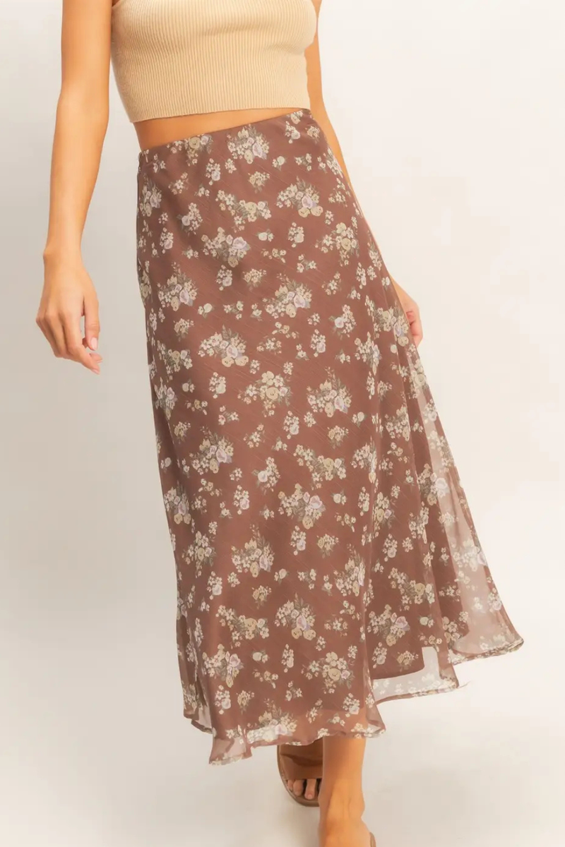Floral Print Maxi Skirt