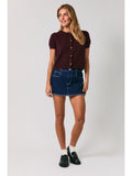 Carolyn Short Sleeve Button Down Sweater