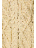 Round Neck Cable Knit Short Sleeve Sweater