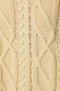 Round Neck Cable Knit Short Sleeve Sweater