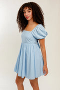 Reiley Puff Sleeve Tie Back Dress