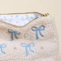 Blue Bows Sherpa Pouch