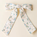 Floral Flair Hair Bow - Blue