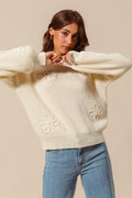 Aubrey Flower Embroidered Sweater