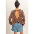 Cross Detail Open Back Long-Sleeve Top