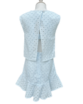 Cleo Dress in Light Aqua Eyelet by Pleat