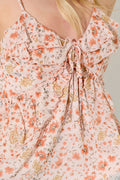 Floral Spaghetti Strap Ruffle Top
