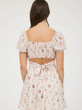 Floral Tie Back Mini Dress