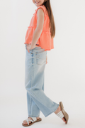 Girls Wide Leg Denim Pants