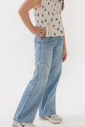 Katie J Girls Bow Embroidered Jeans