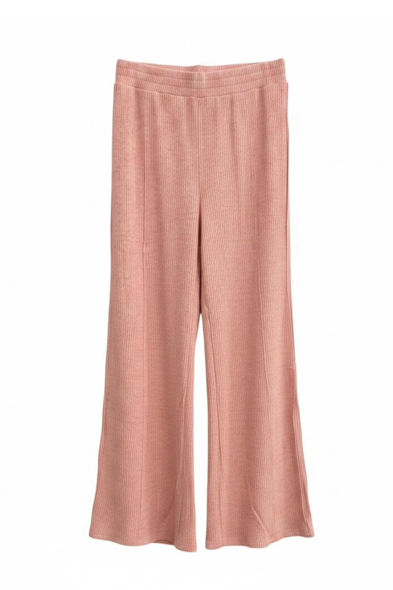 Hacci Rib Exposed Seam Pants by TENLY