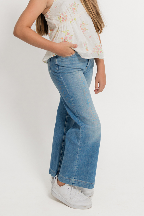 Nori Cropped Wide Leg Jean by HIDDEN