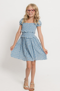 The Berkley Dress in Light Blue Ditsy by Miss Behave