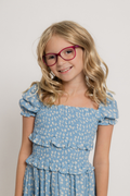 The Berkley Dress in Light Blue Ditsy by Miss Behave