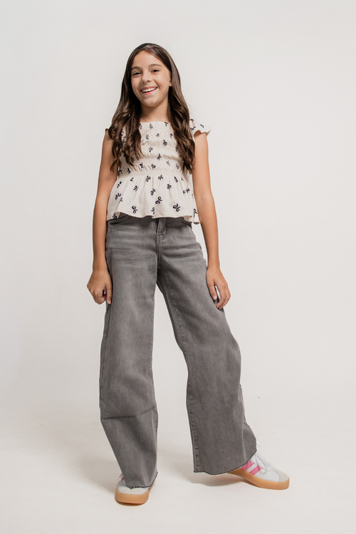 Palazzo High Rise Wide Leg Crop Jean By Kan Can