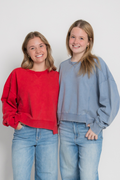 Acid Wash Seam Detail Crew Neck Sweatshirt