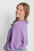 Raw Edge Detail Burnout Sweatshirt