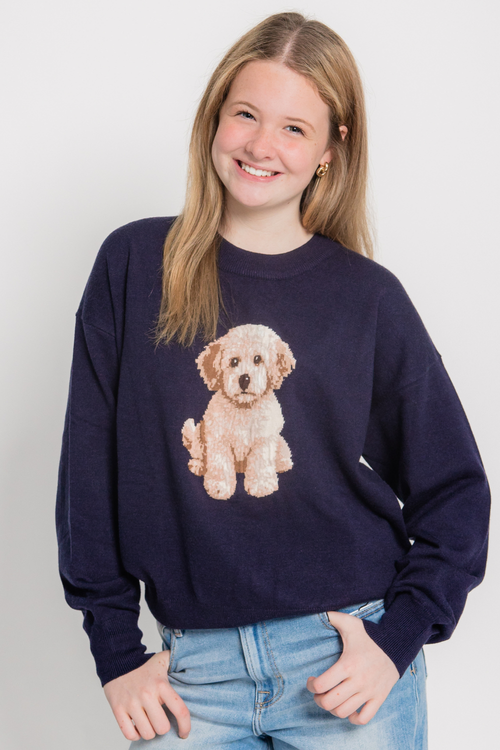 Golden Doodle Long Sleeve Crew Neck Sweater