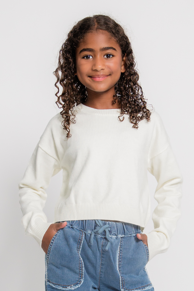 Katie J Girls Marlena Sweater in Cream