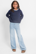 Katie J Girls Nova Sweater in Evening Blue/Baby Blue
