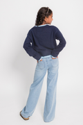 Katie J Girls Nova Sweater in Evening Blue/Baby Blue