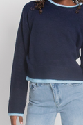 Katie J Girls Nova Sweater in Evening Blue/Baby Blue
