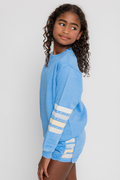 Girls Stripe Crew Neck Pullover