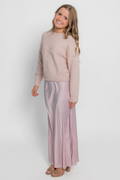 Joey Mauve Satin Maxi Skirt by THEME