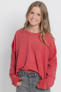 Mineral Wash Waffle Open Back Top