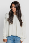 Mineral Wash Waffle Open Back Top