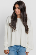 Mineral Wash Waffle Open Back Top