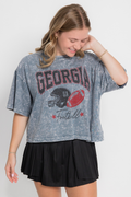Georgia Football Mineral Graphic Crop Tee
