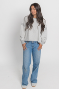 Striped Cutout Back Layering Sweatshirt