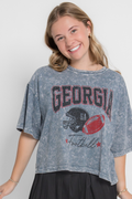 Georgia Football Mineral Graphic Crop Tee