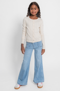 Katie J Girls Marina Button Down in Off White