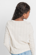Katie J Girls Marina Button Down in Off White