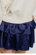 Willow Navy Satin Skort by THEME