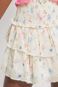 Katie J NYC Girls Bianca Skirt in Cream Tossed Floral