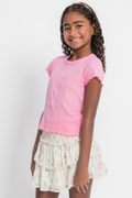 Katie J NYC Girls Bianca Skirt in Cream Tossed Floral